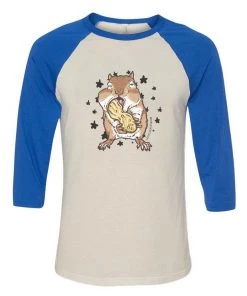 Van Gogh The Chipmunk 3/4 Sleeve Raglans Unisex | Van Gogh The Chippy | 3/4 Sleeve Raglan