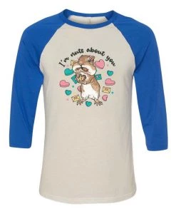 Van Gogh The Chipmunk Unisex | Nuts About You | 3/4 Sleeve Raglan