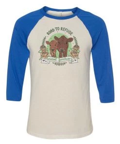 Road To Refuge Animal Sanctuary Unisex | Moo Crew | 3/4 Sleeve Raglan 3/4 Sleeve Raglans