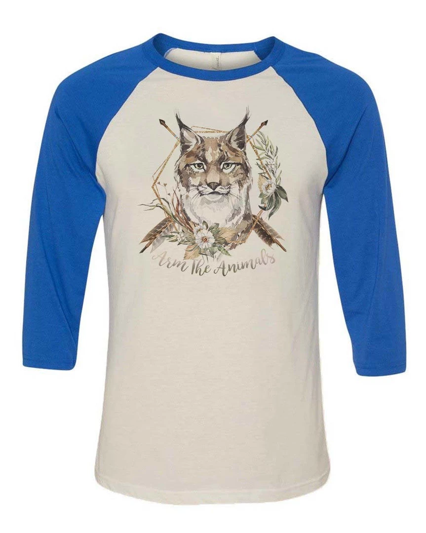 Arm The Animals Unisex | Ridgeline Lynx | 3/4 Sleeve Raglan 3/4 Sleeve Raglans