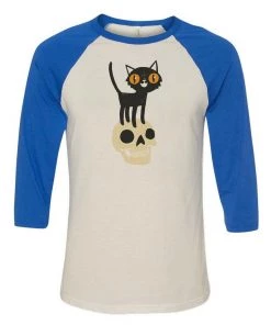 Dino Mike Unisex | Look What The Cat Dragged In | 3/4 Sleeve Raglan