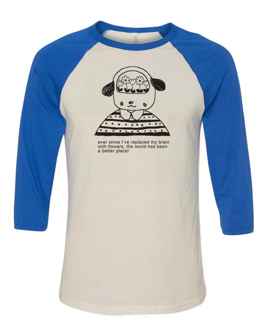 Elle Clover Unisex | Flowers In My Brain | 3/4 Sleeve Raglan 3/4 Sleeve Raglans