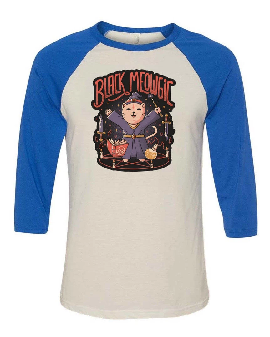 Eduardo Ely Unisex | Black Meowgic | 3/4 Sleeve Raglan 3/4 Sleeve Raglans