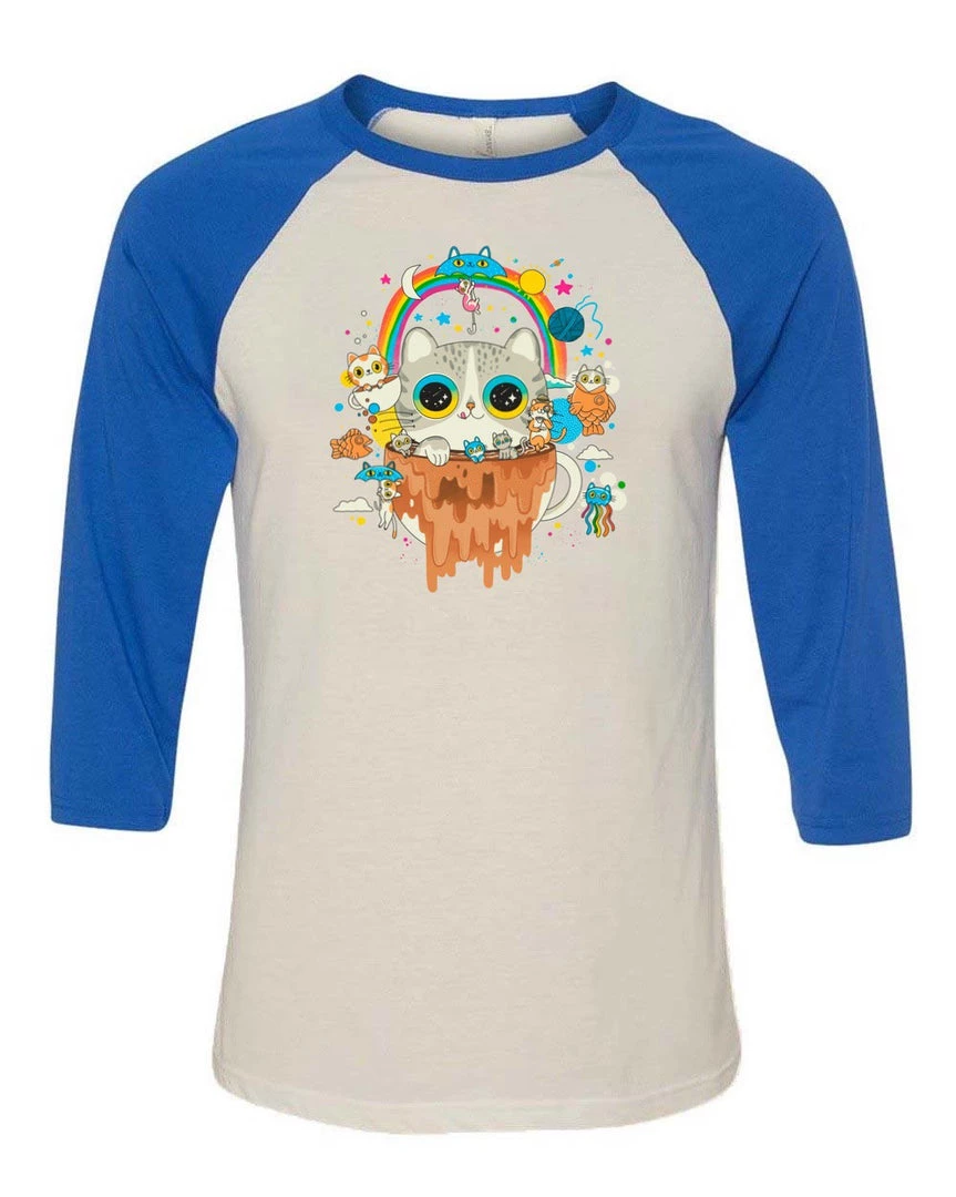 Pepe Rodriquez Unisex | Tripping Morning Cats | 3/4 Sleeve Raglan 3/4 Sleeve Raglans