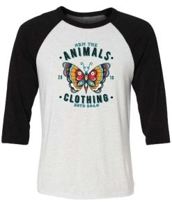 Arm The Animals 3/4 Sleeve Raglans Unisex | Varsity Butterfly | 3/4 Sleeve Raglan