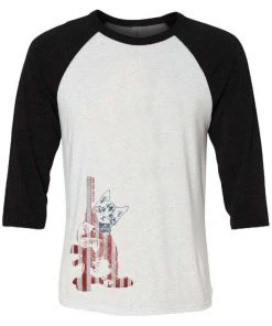 Arm The Animals 3/4 Sleeve Raglans Unisex | 4th Of July Ain't Kitten Around | 3/4 Sleeve Raglan