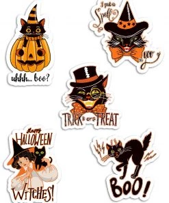 Arm The Animals Stickers | Retro Halloween | 4mm UV Coated Die Cut Sticker Set