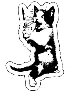 Arm The Animals Stickers | Cat The Ripper | Die Cut Sticker Cat Designs