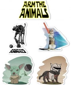 Arm The Animals Cat Designs Stickers | Use The FURce Vol.2 | 4mm UV Coated Die Cut Sticker Set