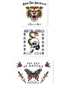 Arm The Animals Stickers | Tattoo Series | 4mm UV Coated Die Cut Sticker Set