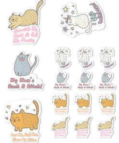 Arm The Animals Stickers | OMG Cats | 4mm UV Coated Die Cut Sticker Set Cat Designs