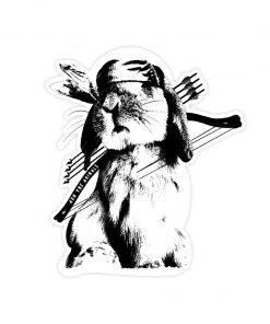 Arm The Animals Stickers | Rambo Bunny | Die Cut Sticker