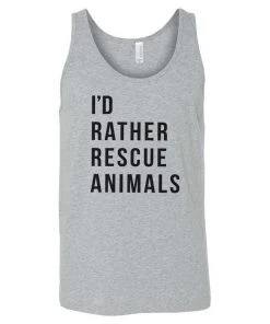Arm The Animals Tank Tops Men's | I'd Rather Rescue Animals | Tank Top