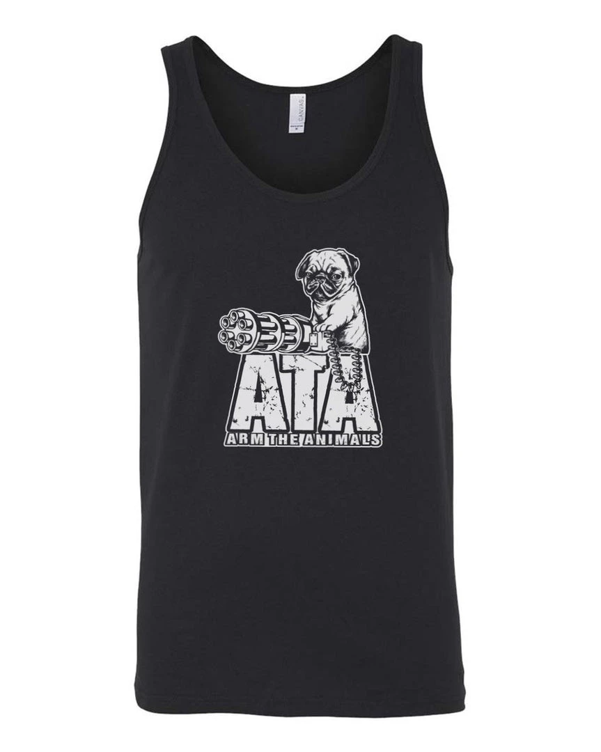 Arm The Animals Dog Designs Men's | Predator Pug | Tank Top
