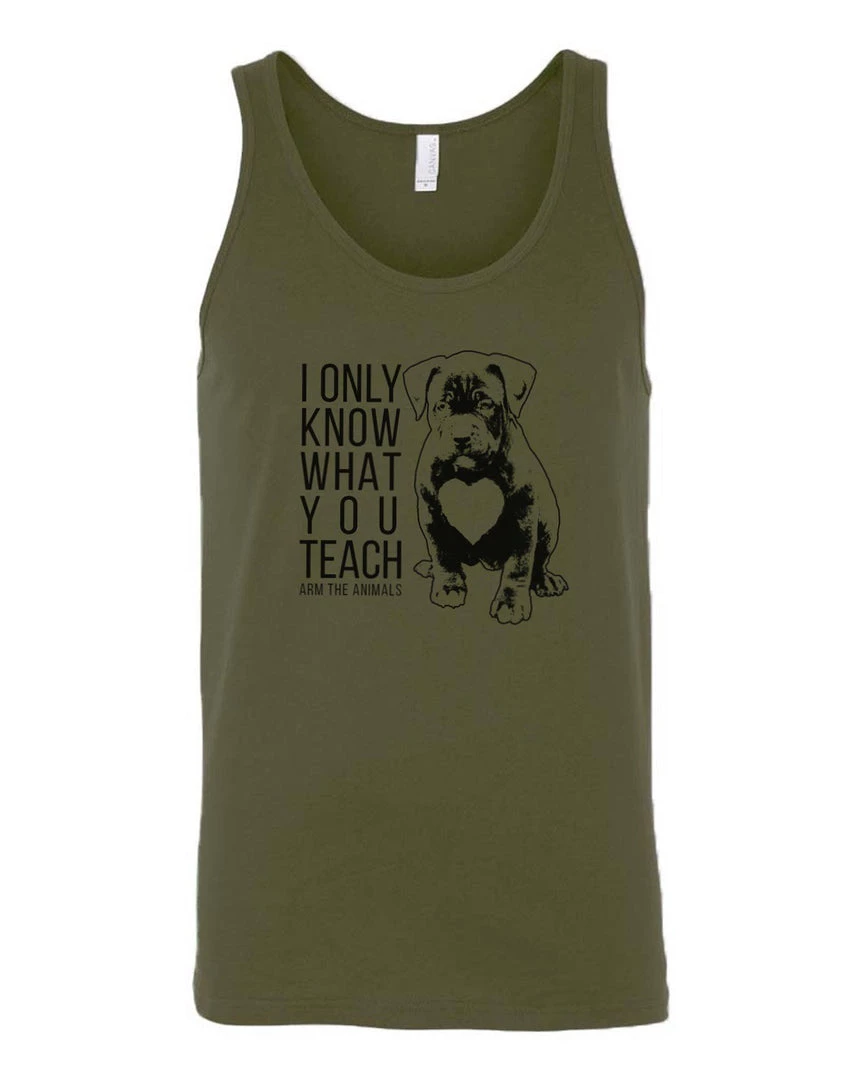 Arm The Animals Men's | What You Teach Pittie | Tank Top Dog Designs