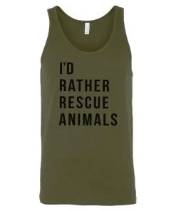 Arm The Animals Tank Tops Men's | I'd Rather Rescue Animals | Tank Top
