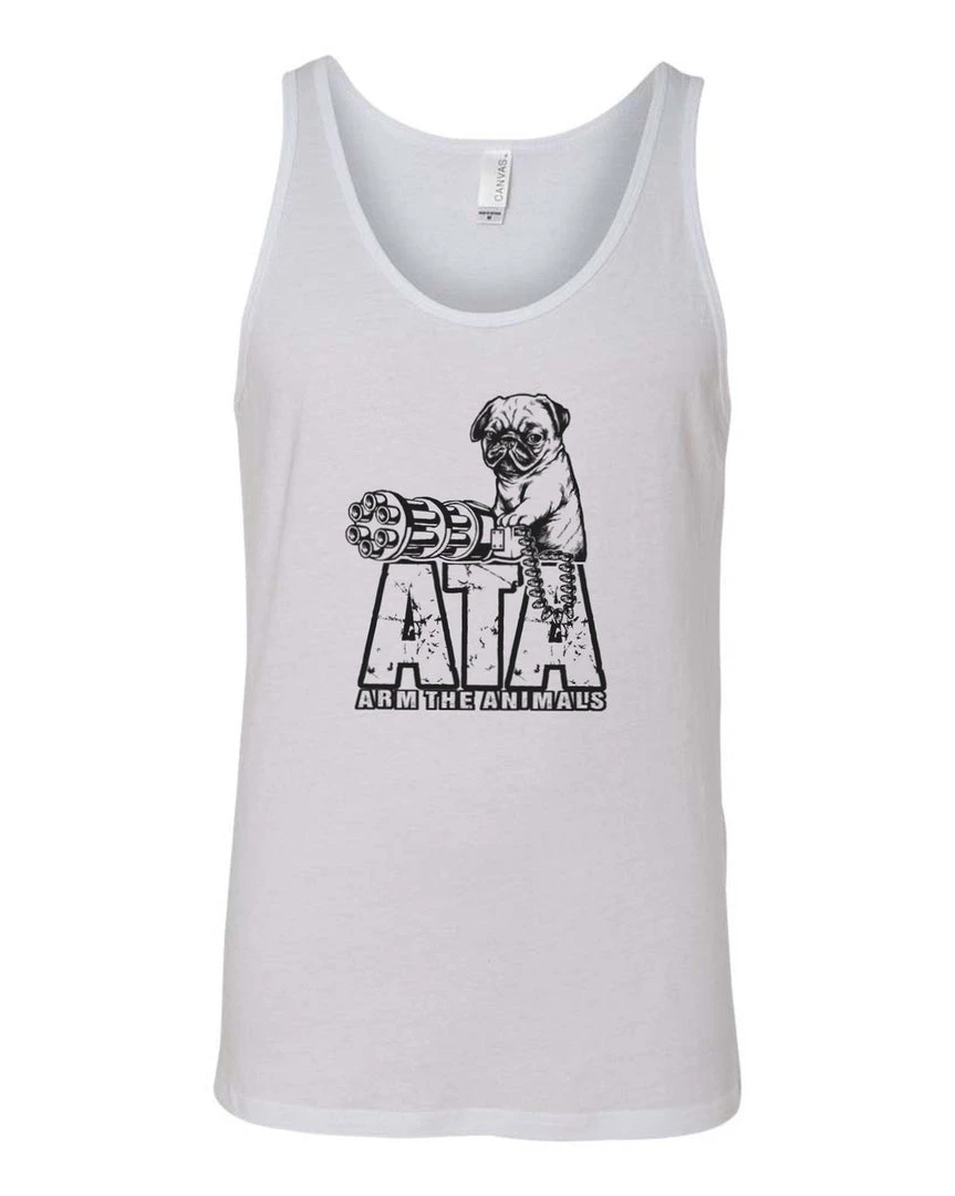Arm The Animals Dog Designs Men's | Predator Pug | Tank Top