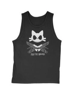 Arm The Animals Cat Designs Men's | 9 Lives Skellington | Tank Top