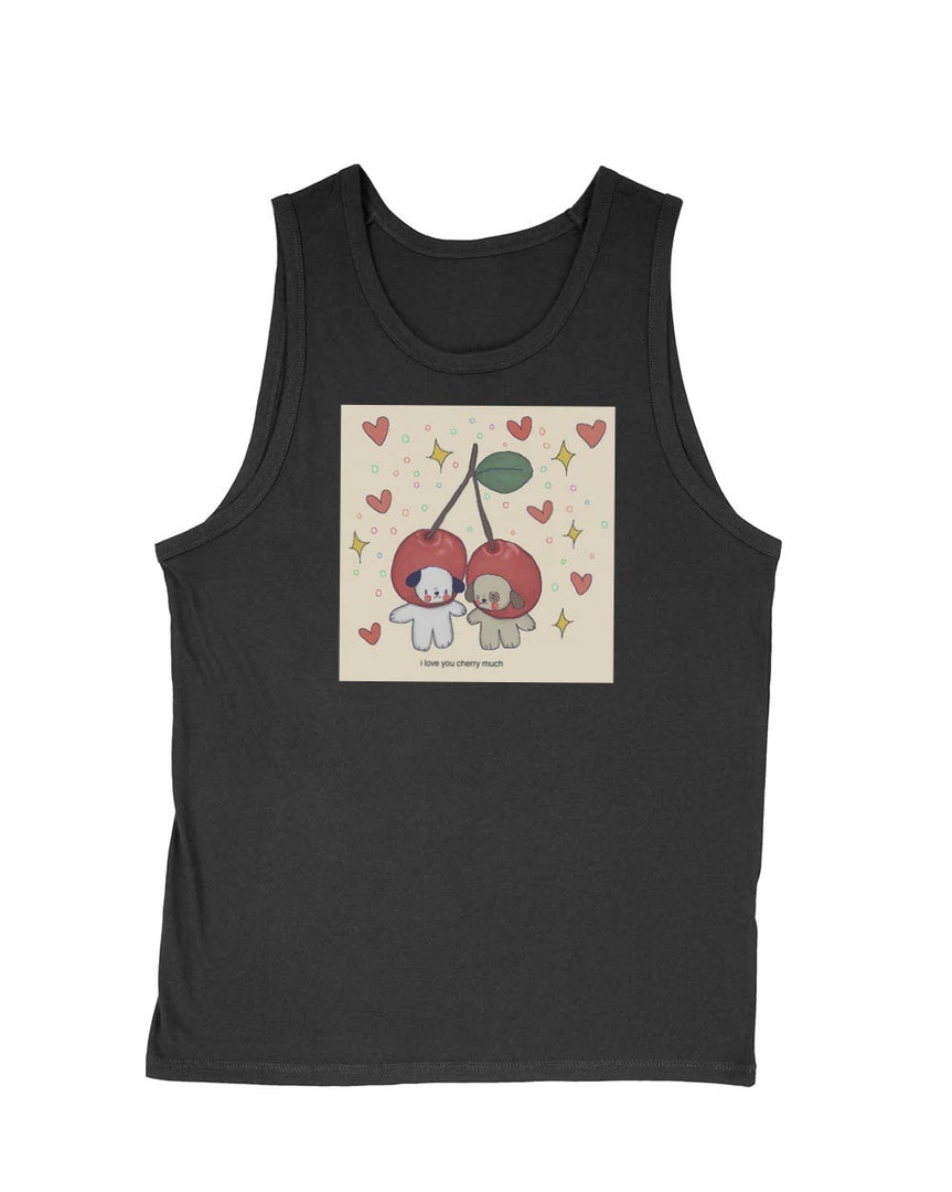 Elle Clover Men's | I Love Cherry Much | Tank Top Tank Tops
