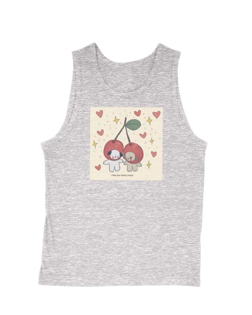 Elle Clover Men's | I Love Cherry Much | Tank Top Tank Tops