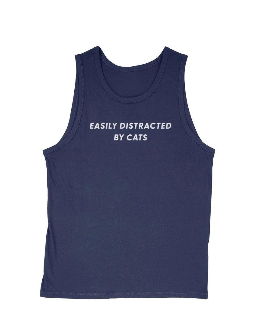 Arm The Animals Men's | Easily Distracted Cat | Tank Top Tank Tops