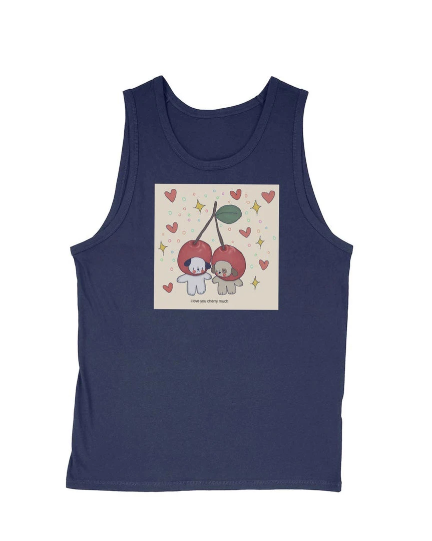 Elle Clover Men's | I Love Cherry Much | Tank Top Tank Tops