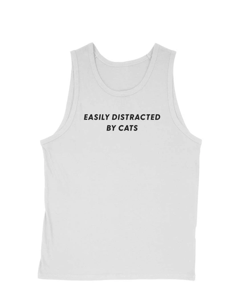 Arm The Animals Men's | Easily Distracted Cat | Tank Top Tank Tops