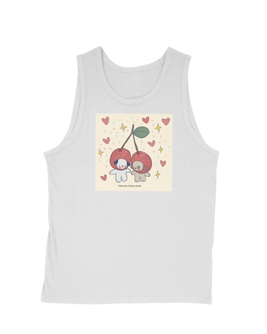 Elle Clover Men's | I Love Cherry Much | Tank Top Tank Tops