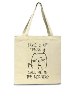 Arm The Animals Accessories | Call Me In The Morning | Tote Bag Cat Designs
