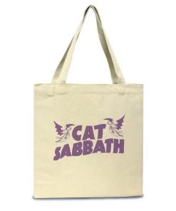 Brutal Kittens Cat Designs Accessories | Cat Sabbath Purple | Tote Bag