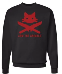 Arm The Animals Unisex | 9 Lives 2 Lose | Crewneck Sweatshirt Cat Designs