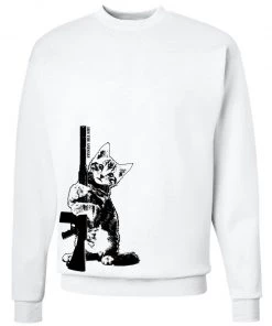 Arm The Animals Unisex | Ain't Kitten Around | Crewneck Sweatshirt Crew Sweatshirts